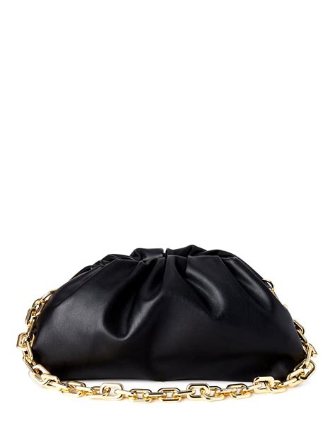 Scoop Ruched Clutch Gold Chain Handbag - Walmart.com