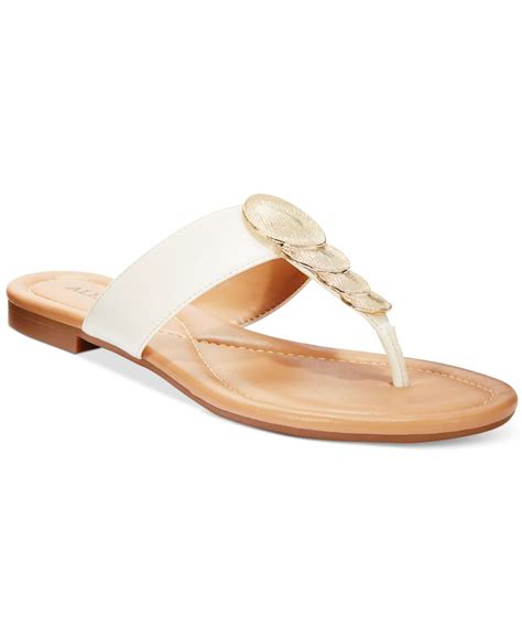 Alfani Harlquin Flat Thong Sandals, Only At Macy's in White | Lyst