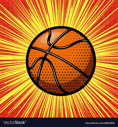 Basketball ball on comic style background design Vector Image