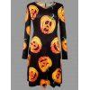 [17% OFF] 2021 Plus Size Halloween Pumpkin Long Sleeve Dress In BLACK ...