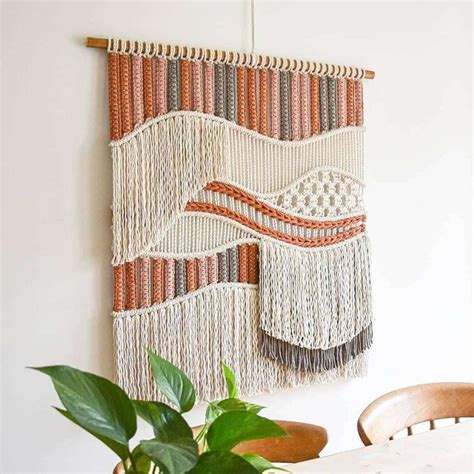 macrame wall hanging, woven wall art boho decor, modern macrame wedding ...