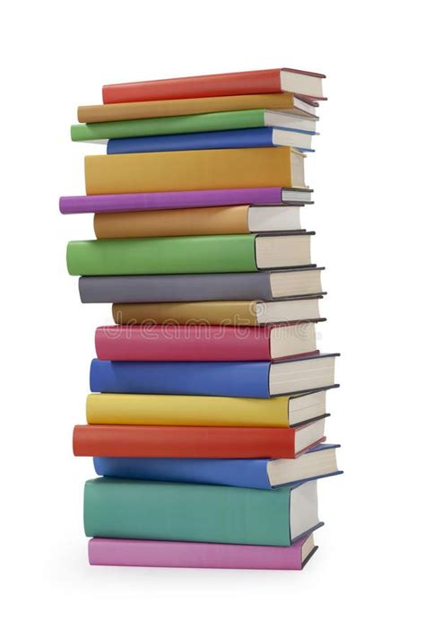 Pile of books. A pile of books with colored spines, isolated on white background , #AFFILIATE, # ...