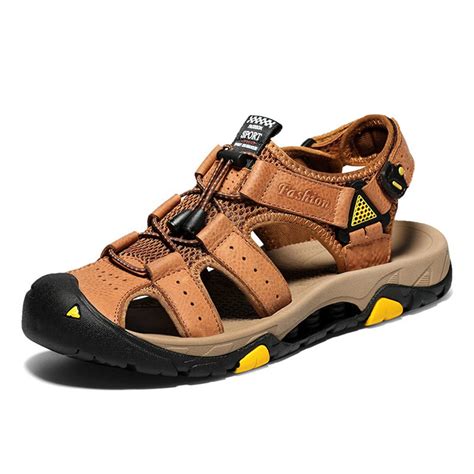 New Men Genuine Leather Outdoor Hiking Sandals – Chile Shop