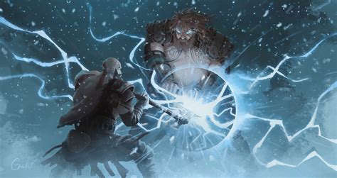 “Kratos vs Thor - God of War Ragnarok” by Gabriel Varz - Nerds Love Art