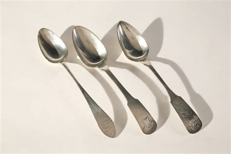 Silver Serving Spoons, Connecticut Silversmiths - Liverant Antiques