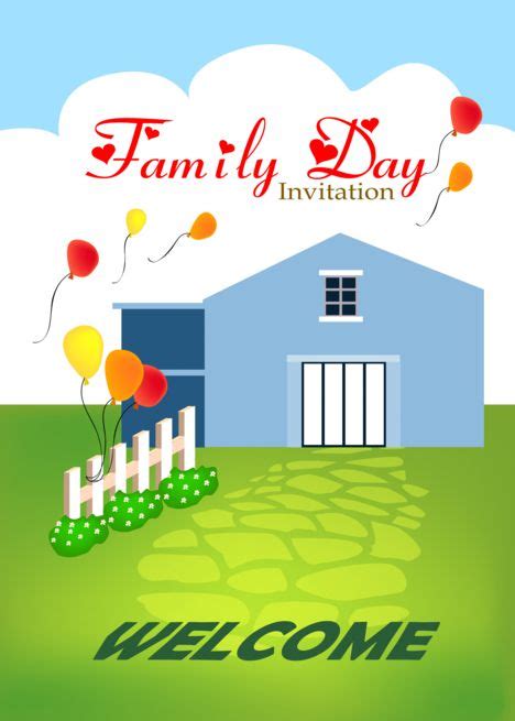 Family Day Invitation, House With Balloons And Picket Fence card #Ad ...