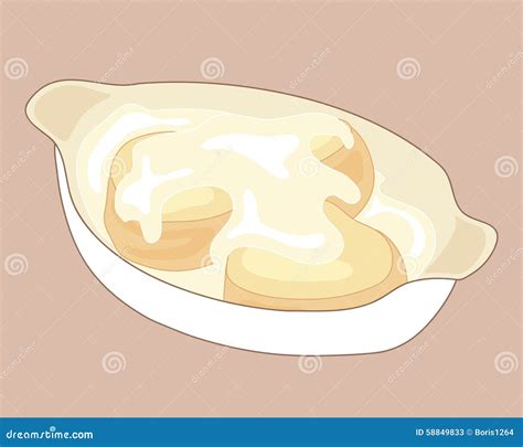 Biscuits and gravy stock vector. Illustration of scone - 58849833