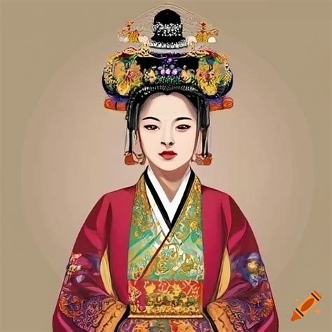 Depiction of a korean empress as buddha on Craiyon