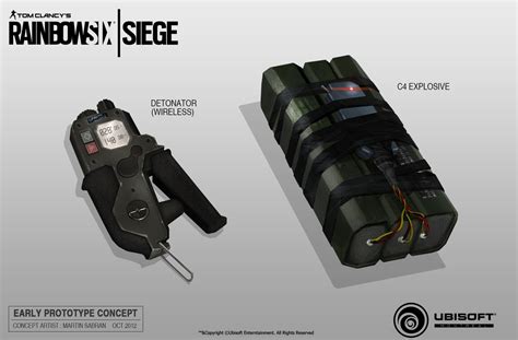 ArtStation - Rainbow 6 Siege Early concept devellopment C4 and Detonator, Martin Sabran