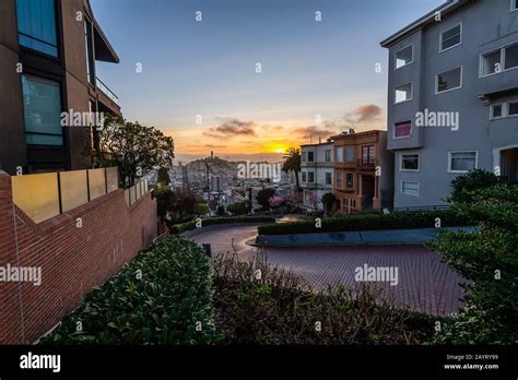 Lombard Street at Twilight Stock Photo - Alamy