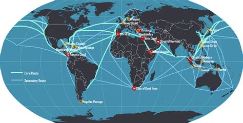 Ocean Shipping Lanes Map