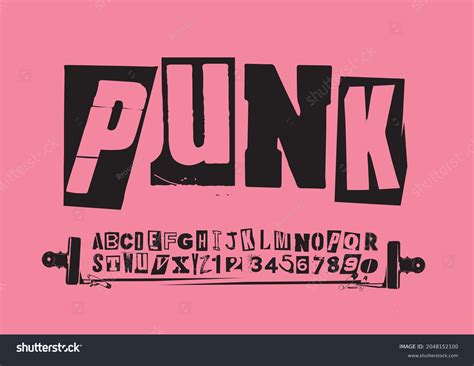 Punk Typography Vector Alphabet Numbers Type Stock Vector (Royalty Free) 2048152100 | Shutterstock