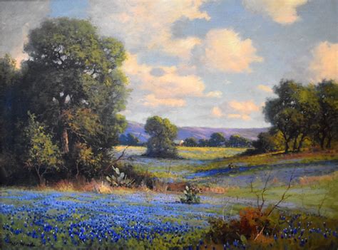 Robert Wood (G. Day) - "Bluebonnet Ranch" - #1588 | Texas Art | Vintage Texas Paintings