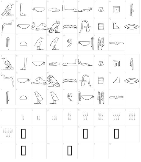 Ancient Egyptian Hieroglyphs Font Download