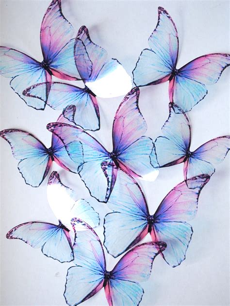 Frozen Blue Butterflies 3D Blue Transparent Butterfly - Etsy Norway