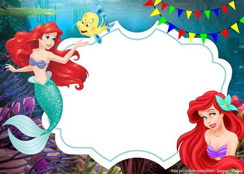 Party Invitations: Free Little Mermaid Birthday Invitations Templates