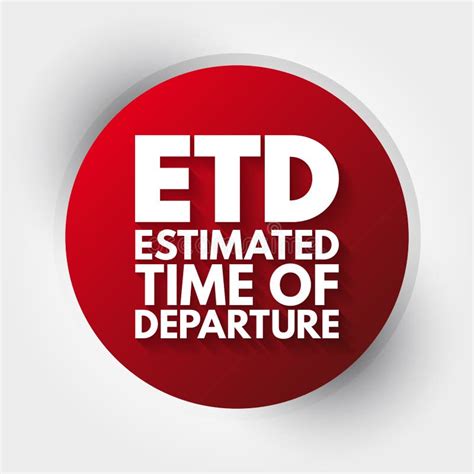 ETD - Estimated Time of Departure Acronym, Concept Background Stock Illustration - Illustration ...