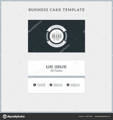 Double-sided vintage business card template with retro typographic logo ...