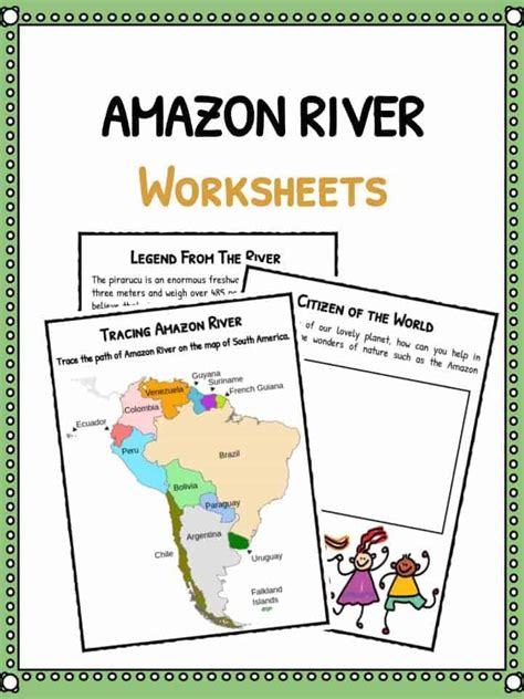 Amazon River Facts & Worksheets, Geography and Animals For Kids