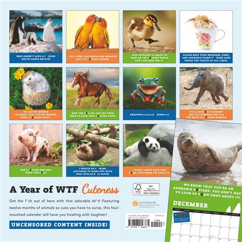 Too F*cking Cute Animals - 2023 Wall Calendar, A Year of Unnecessarily ...