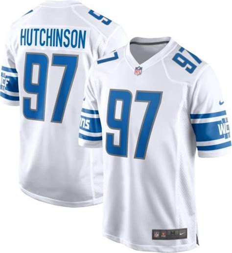 Detroit Lions Nike White Game Hutchinson Jersey - 196893417879