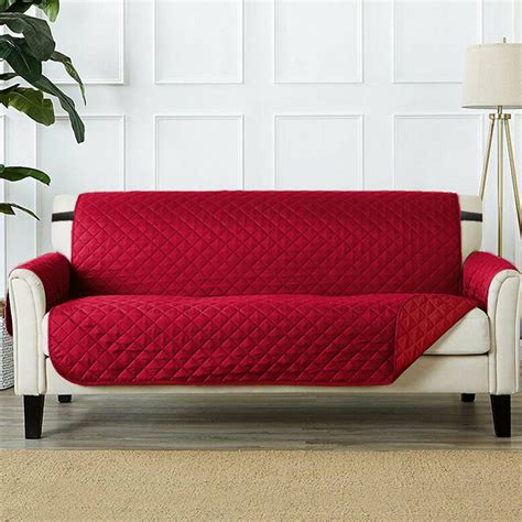 Buy Red Quilted 2 Seater Sofa Cover Online in India - Wooden Street