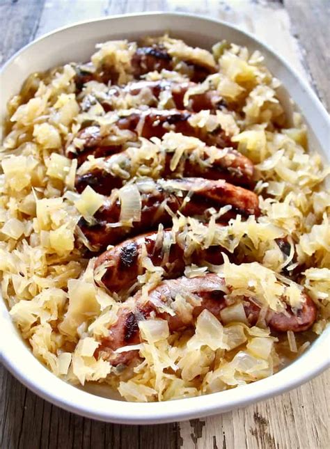 Grilled Beer Brats and Sauerkraut Recipe