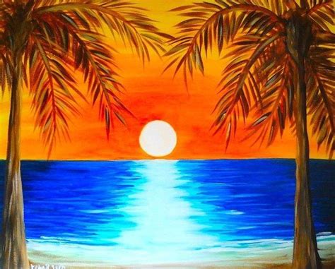 Easy Sunset Landscape Painting - imgUrl #Beachsunsetpainting | Aquarela simples, Pinturas pôr do ...