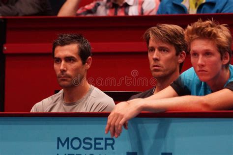 Mikael Tillstrom (Coach of Gael Monfils) and Gaetan Olivier (physio of ...