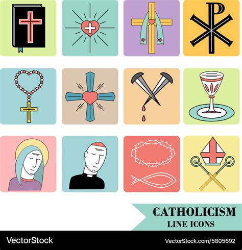 Catholic icons Royalty Free Vector Image - VectorStock