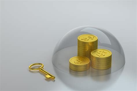 Premium Photo | The dollar coins with white background 3d rendering