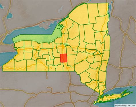 Map of Cortland County, New York - Thong Thai Real