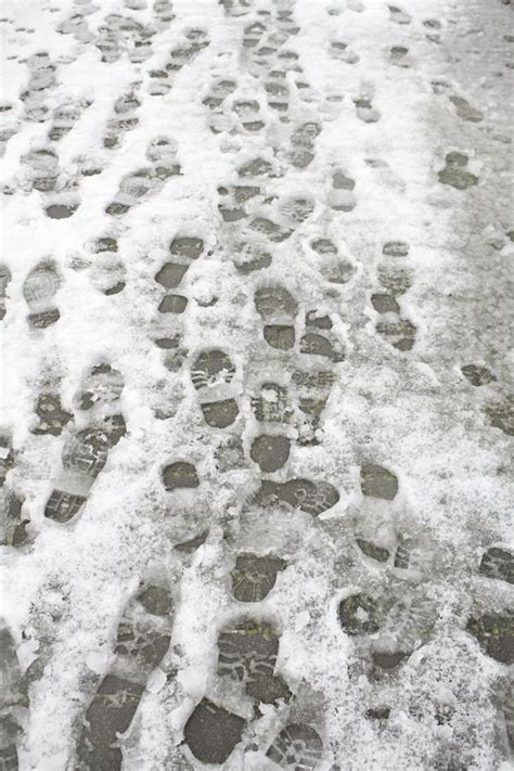 Footprints in the snow stock image. Image of address - 30236669