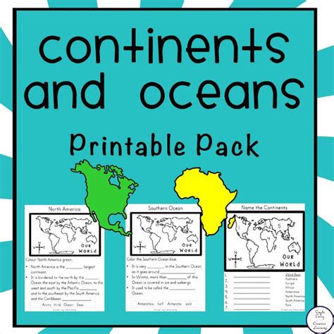 7 Continents 5 Oceans Worksheet