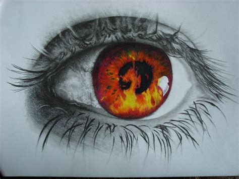 Fire Eye Drawing by Jenna Driscoll