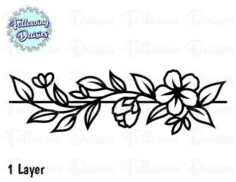 FLOWER BORDER in SVG Flowers Split monogram Floral | Etsy