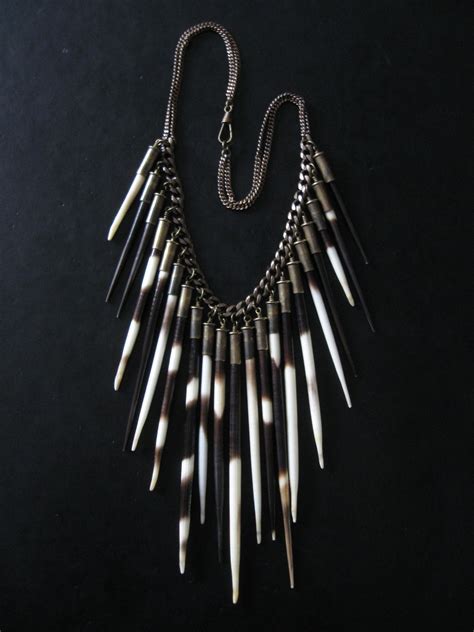 Porcupine Quill Bib Necklace Hystricidae Urban Tribal