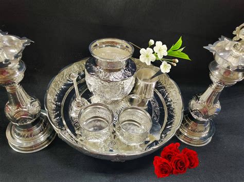 German silver Pooja Set | Etsy