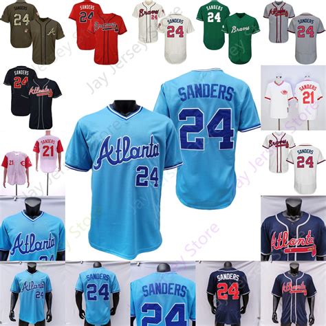 2020 Deion Sanders Jersey Baseball All Stitched Baby Blue Red White ...