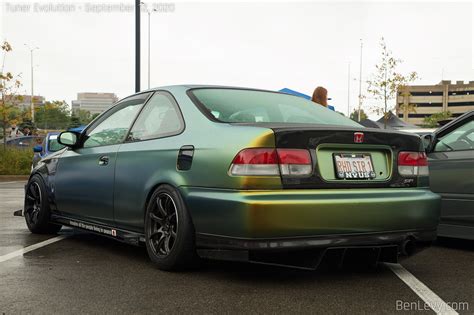 Green Honda Civic coupe with Carbon Fiber Trunklid - BenLevy.com