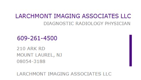 1710932603 NPI Number | LARCHMONT IMAGING ASSOCIATES | MOUNT LAUREL, NJ ...