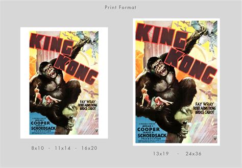 King Kong Movie Poster Print Redplanetgraphics - Etsy