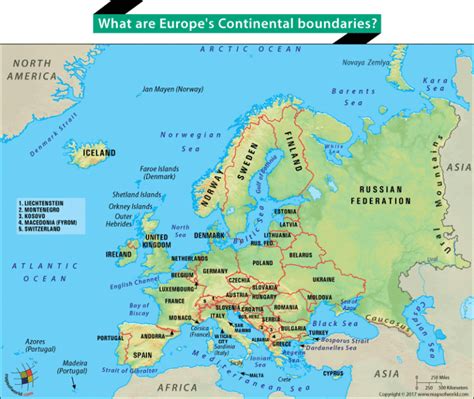 Continental boundaries of Europe - Answers