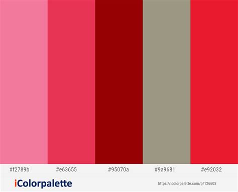 Froly – Amaranth – Totem Pole – Gurkha – Alizarin Crimson Color scheme | iColorpalette | Red ...