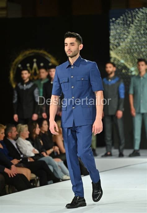 Designertailor Blue Safari Suit for Mens Clothing Traditional Designer Party Wear Special Two ...