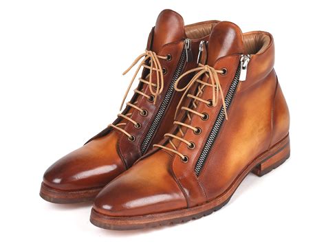 Paul Parkman Men's Side Zipper Leather Boots Light Brown (12455-CML) – PAUL PARKMAN® Handmade Shoes