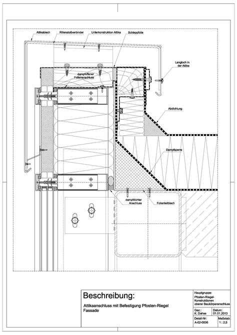 A-02-0006 Attikaanschluss mit Befestigung an Pfosten-Riegel Fassade-A-02-0006 | Attic renovation ...