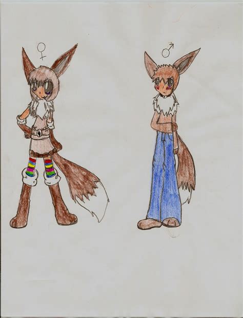 Human eevee girl and boy by Fox-warrior128 on DeviantArt