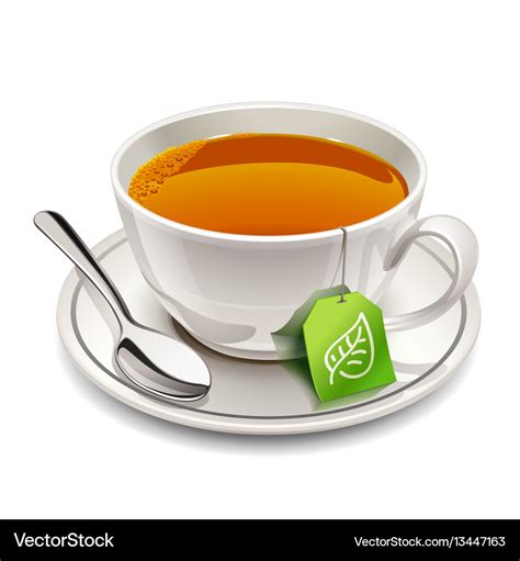 Cup of tea with tea bag Royalty Free Vector Image