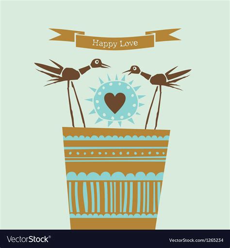 Happy love happy birds Royalty Free Vector Image